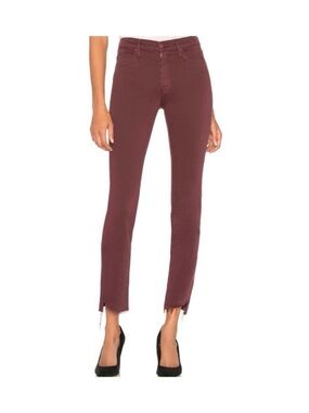 Mother The Rascal Ankle Step Fray Birds of a Feather Jeans in Plum Wash Size 28